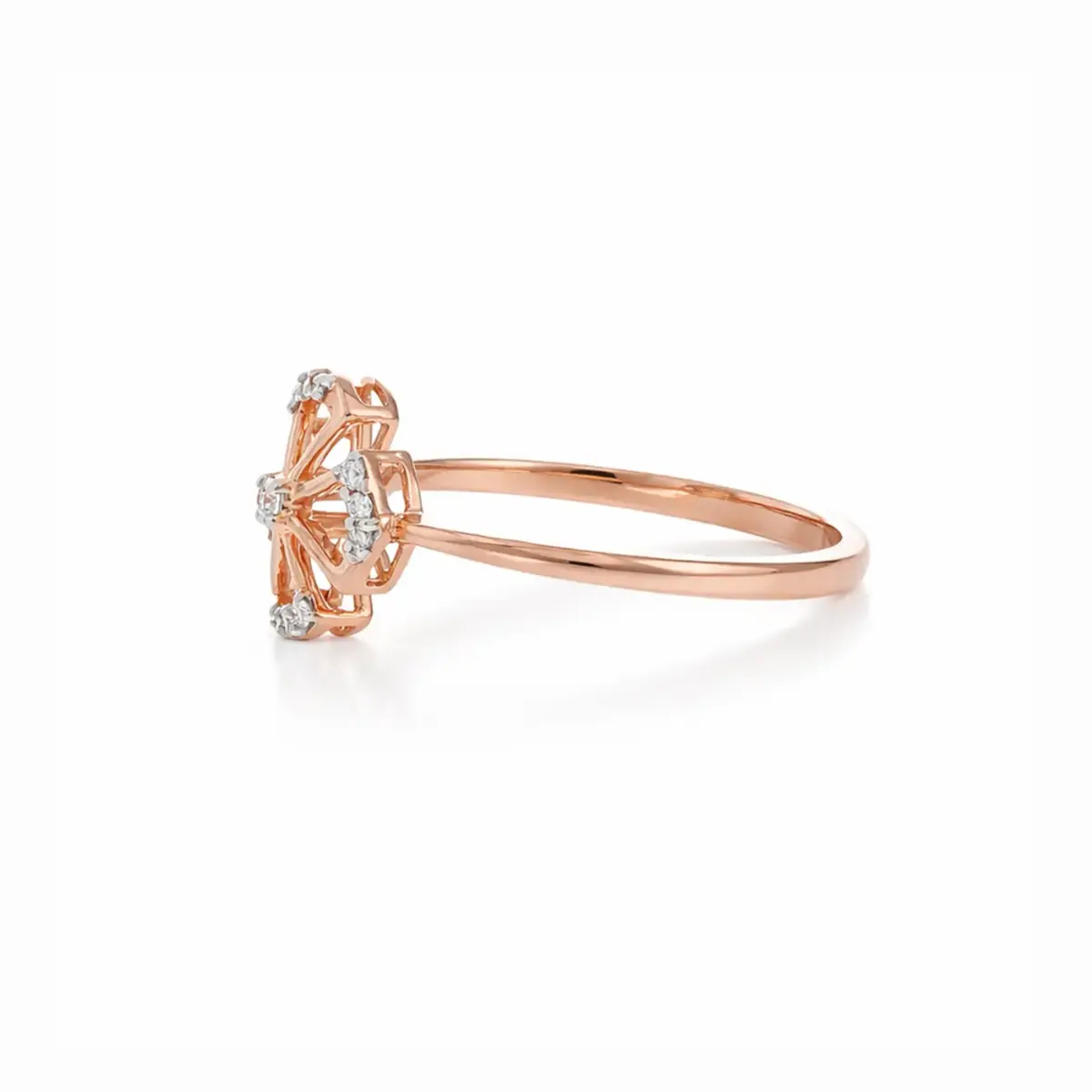 0.07 CT NATURAL DIAMOND WOMENS RING 18K GOLD